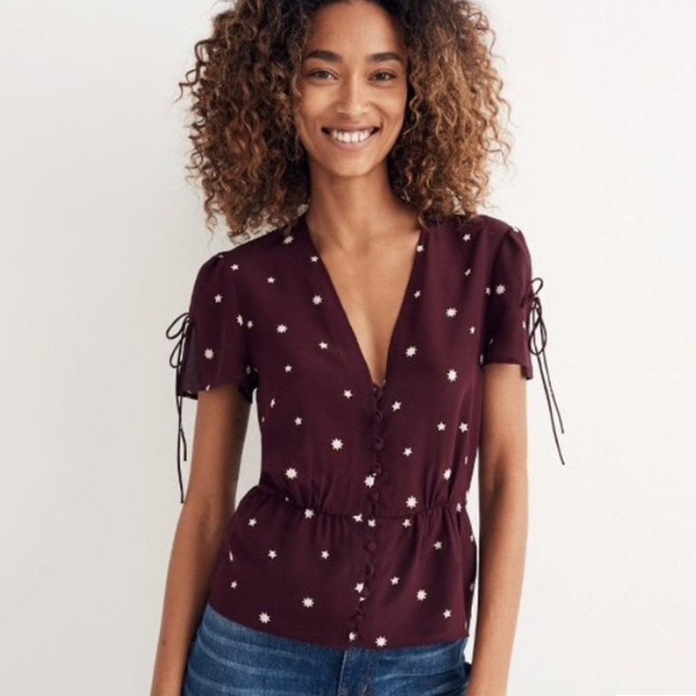 silk belle top in star mix
